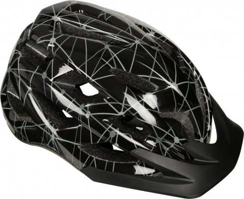 Halfords  Black & Grey Lines Junior Helmet, 52