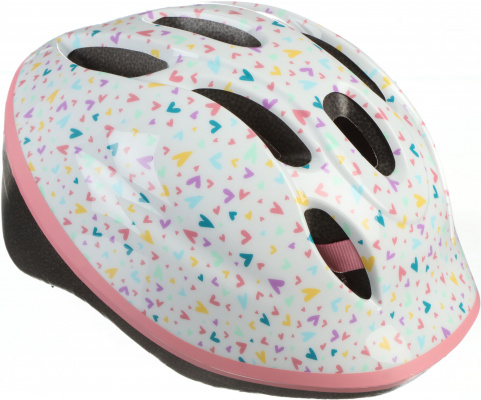 Halfords Multi Colour Hearts Kids Helmet, 46