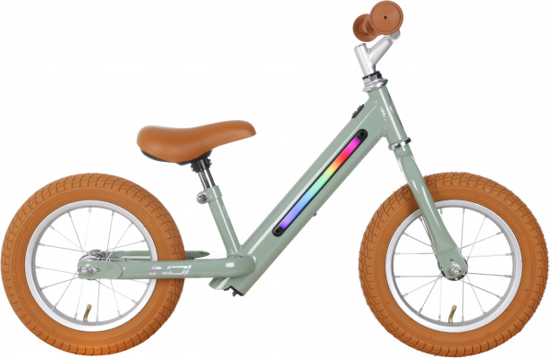 Indi Light Up Balance Bike, Sage Green