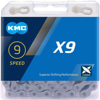 KMC X9 9 Speed Chain, Grey 122L