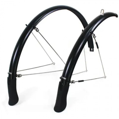 KranX FendR Pre-Assembled Full Length 35mm Mudguard Set in Silver