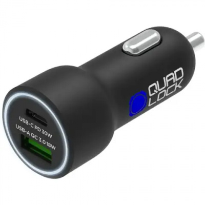 Quad Lock Accessory Dual USB 48W Car in Black