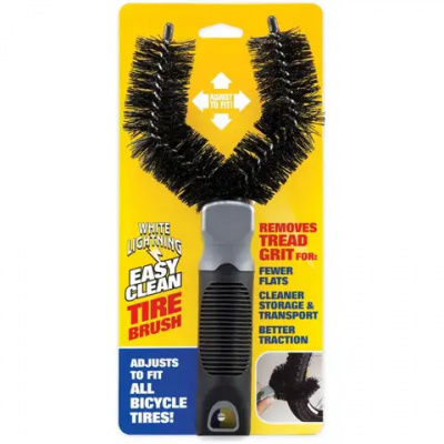 White Lightning Tire Brush in Black