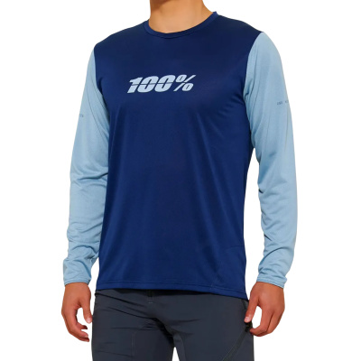 100% 100 Ridecamp Long Sleeve Jersey Navy