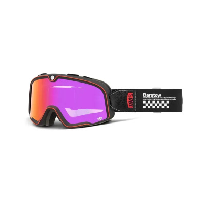 100% Barstow Mirror Dark Red Lens Goggles