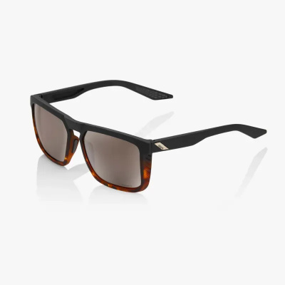 100% Renshaw Glasses In Soft Tact Black/Havana Fade/HiPER Silver Mirror Lens