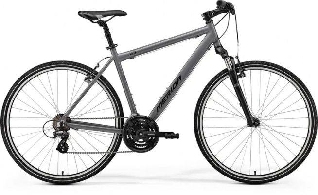 2025 Merida Crossway 10-V Hybrid Bike  - Silk Warm Slate Grey/Black