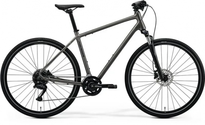 2025 Merida Crossway 100 Hybrid Bike - Grey/Black