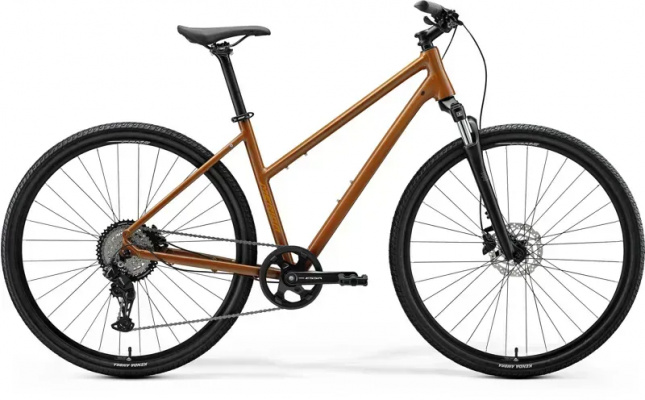 2025 Merida Crossway 20 Women's Hybrid Bike - Silk Fall Leaf Brown/Wild Honey