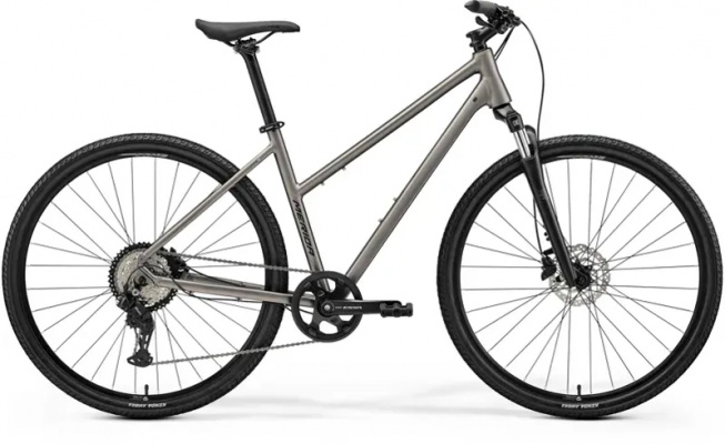 2025 Merida Crossway 20 Women's Trekking Bike - Silk Warm Slate Grey/Black