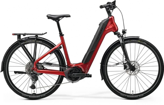 2025 Merida eFloat City 600 EQ Cargo E-Bike - Dark Strawberry/Grey