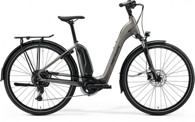 2025 Merida eSpresso City 300 EQ SE eHybrid Bike - Silk Warm Slate Grey/Black