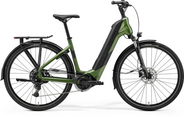 2025 Merida eSpresso City 400 EQ eHybrid Bike - Fog Green/Black