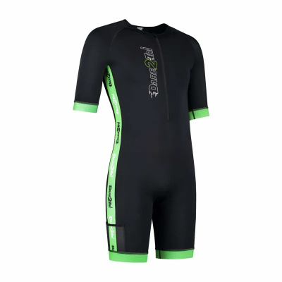 Dare2Tri Coldmax Short Sleeve Tri suit - Men - Black/Green