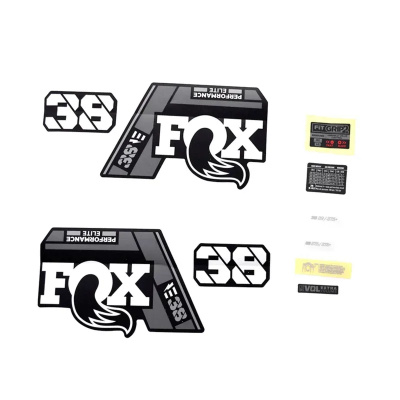 FOX Fork 38 Decal Kit: P-SE E-Bike+ Grey Logo Matte Black 2021