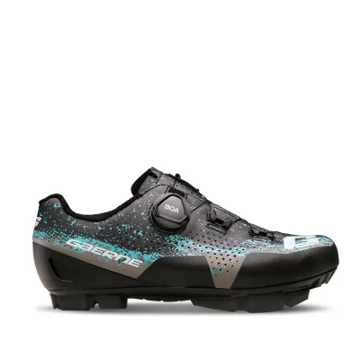 Gaerne Lampo Ladies MTB Shoes 2025: MATT BLACK GREY AZURE MATT BLACK GREY AZUR