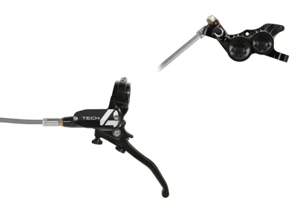 Hope Tech 4 V4 - No Rotor - Black/Black - BRAIDED