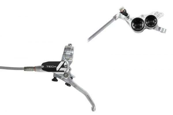 Hope Tech 4 V4 - No Rotor-Silver/Black - BRAIDED
