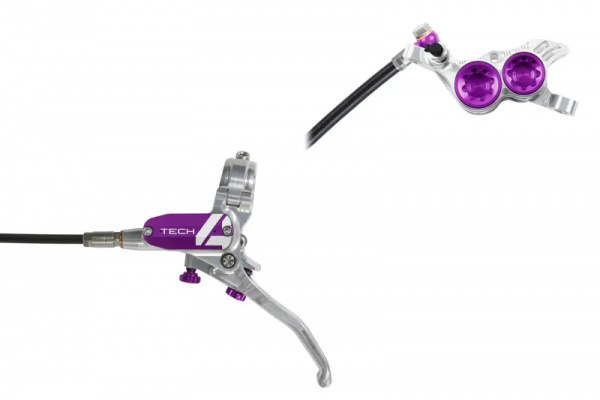Hope Tech 4 V4 - No Rotor-Silver/Purple