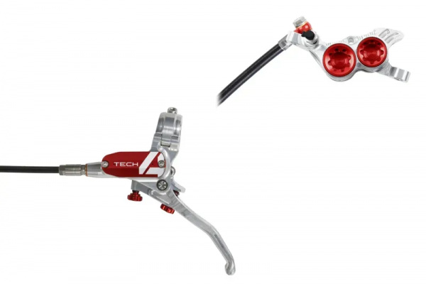Hope Tech 4 V4 - No Rotor-Silver/Red