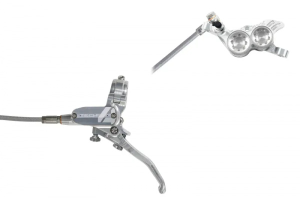 Hope Tech 4 V4 - No Rotor-Silver/Silver - BRAIDED