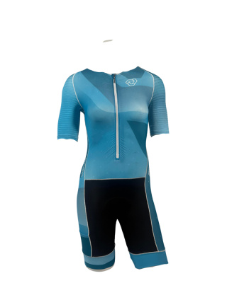 Verge Speed 2.0 Tri Suit - Front Zipper -  Ladies Performance Triathlon Suit - Blue