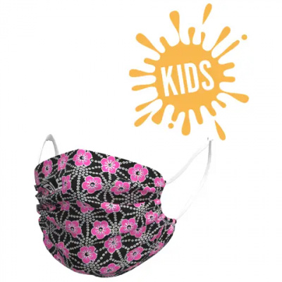 Ale Kids Washable Face Mask Garda Black Fluro Pink