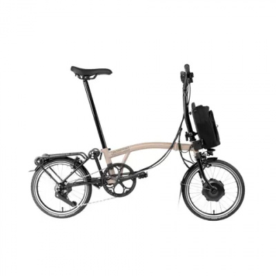 Brompton Electric C Line 12 Speed Mid Bar Folding Bike 2025 Dune Sand