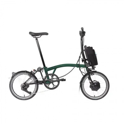 Brompton Electric C Line 12 Speed Mid Bar Folding Bike 2025 Racing Green
