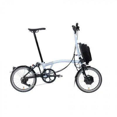 Brompton Electric P Line 4 Speed Mid Bar Folding Bike 2024 Lunar Ice