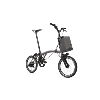 Brompton Electric T Line Mid Bar 4 Speed E Motiq Folding Bike 2026 With Rack Blasted Ti