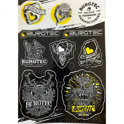 Burgtec Helmet Stamps Sticker Sheet A5