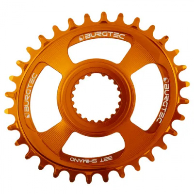 Burgtec Oval Shimano Direct Mount Thick Thin Chainring Iron Bro Orange