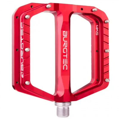 Burgtec Penthouse MK5 Flat Pedals Steel Race Red