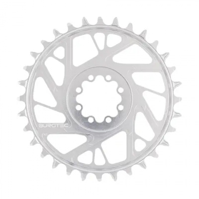 Burgtec SRAM 8-Bolt 3mm Offset Thick/Thin Chainring Rhodium Silver