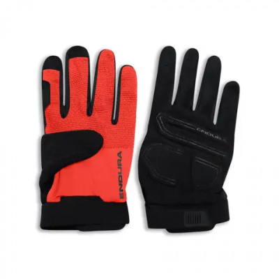 Endura Loop Full Finger MTB Gloves Flame Red