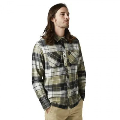 Fox Grainz Utility LS Flannel Shirt Bark