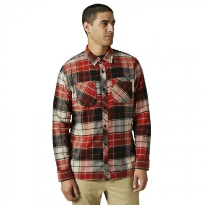 Fox Grainz Utility LS Flannel Shirt Red Clay
