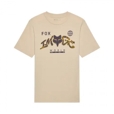 Fox Image Print Youth Short Sleeve Tee Tan