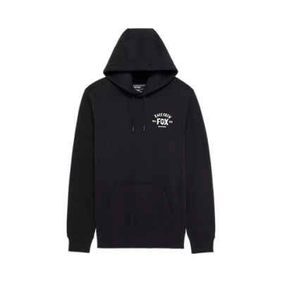 Fox Slogan Fleece Pullover Hoodie Black