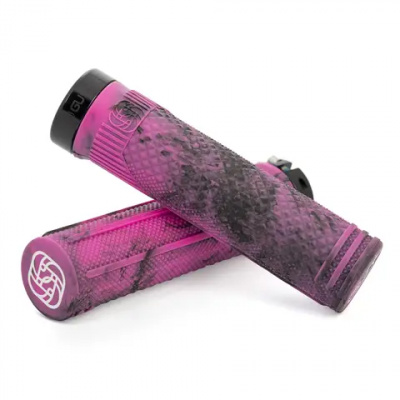 Gusset S2 Lock On Grips Extra Soft Compound 133mm Black-Pink Swirl