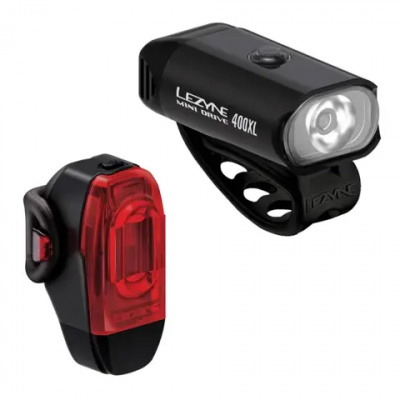 Lezyne Mini Drive 400XL/KTV Drive+ Light Set Black/Black