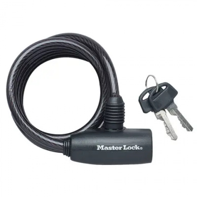 Master Lock Cable Key Lock 8mmx1.8m Black