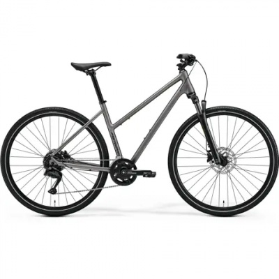 Merida Crossway 100 Low Step Hybrid Bike 2027 Silk Warm Slate Grey/Black