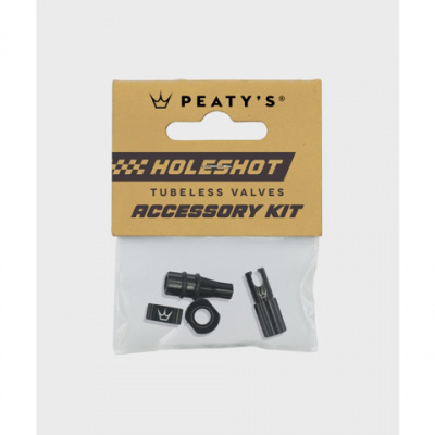 Peatys Holeshot Fast Flow Tubeless Valves Accessory Kit Black