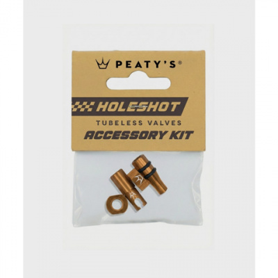 Peatys Holeshot Fast Flow Tubeless Valves Accessory Kit Bourbon