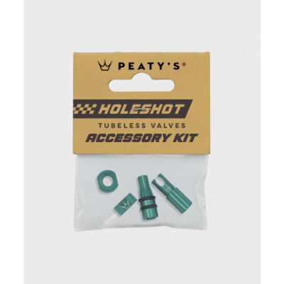 Peatys Holeshot Fast Flow Tubeless Valves Accessory Kit Jade