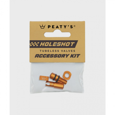 Peatys Holeshot Fast Flow Tubeless Valves Accessory Kit Mango