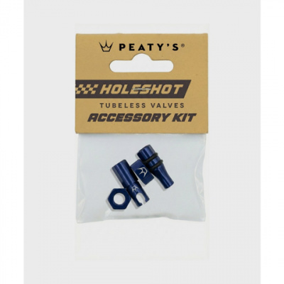 Peatys Holeshot Fast Flow Tubeless Valves Accessory Kit Navy