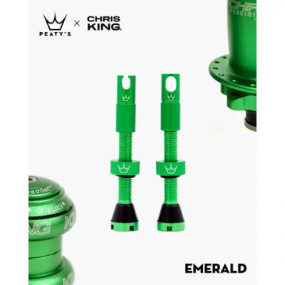 Peatys x Chris King Tubeless MK2 Valves Emerald